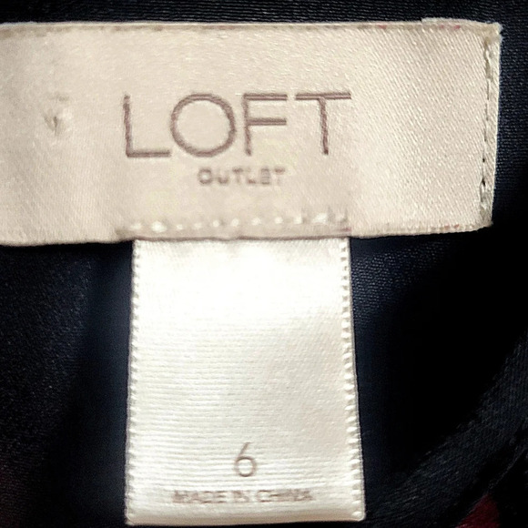 Loft Outlet - NWOT- Black A-Line Dress with Red Polka Dots, Size 6 - Picture 4 of 6